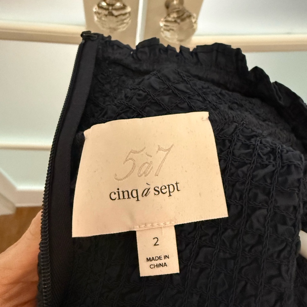 Cinq à Sept Navy Long Sleeve Dress - Picture 6 of 6